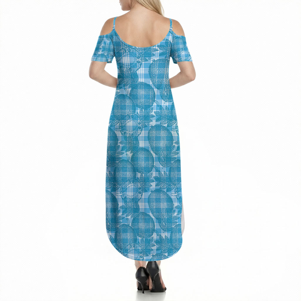 Polu Hawaii Breadfruit Palaka Motifs Summer Maxi Dress LT14 - Polynesian Pride