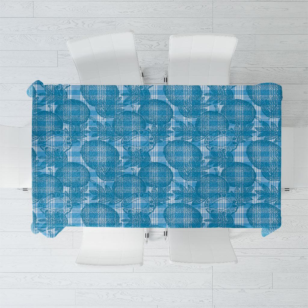 Polu Hawaii Breadfruit Palaka Motifs Tablecloth LT14 Blue - Polynesian Pride