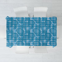 Polu Hawaii Breadfruit Palaka Motifs Tablecloth LT14 Blue - Polynesian Pride