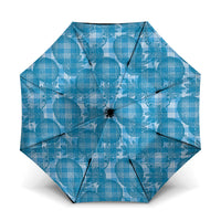 Polu Hawaii Breadfruit Palaka Motifs Umbrella LT14 One Size Folded 11.42 inch Opened Diameter 37.4 inch Blue - Polynesian Pride