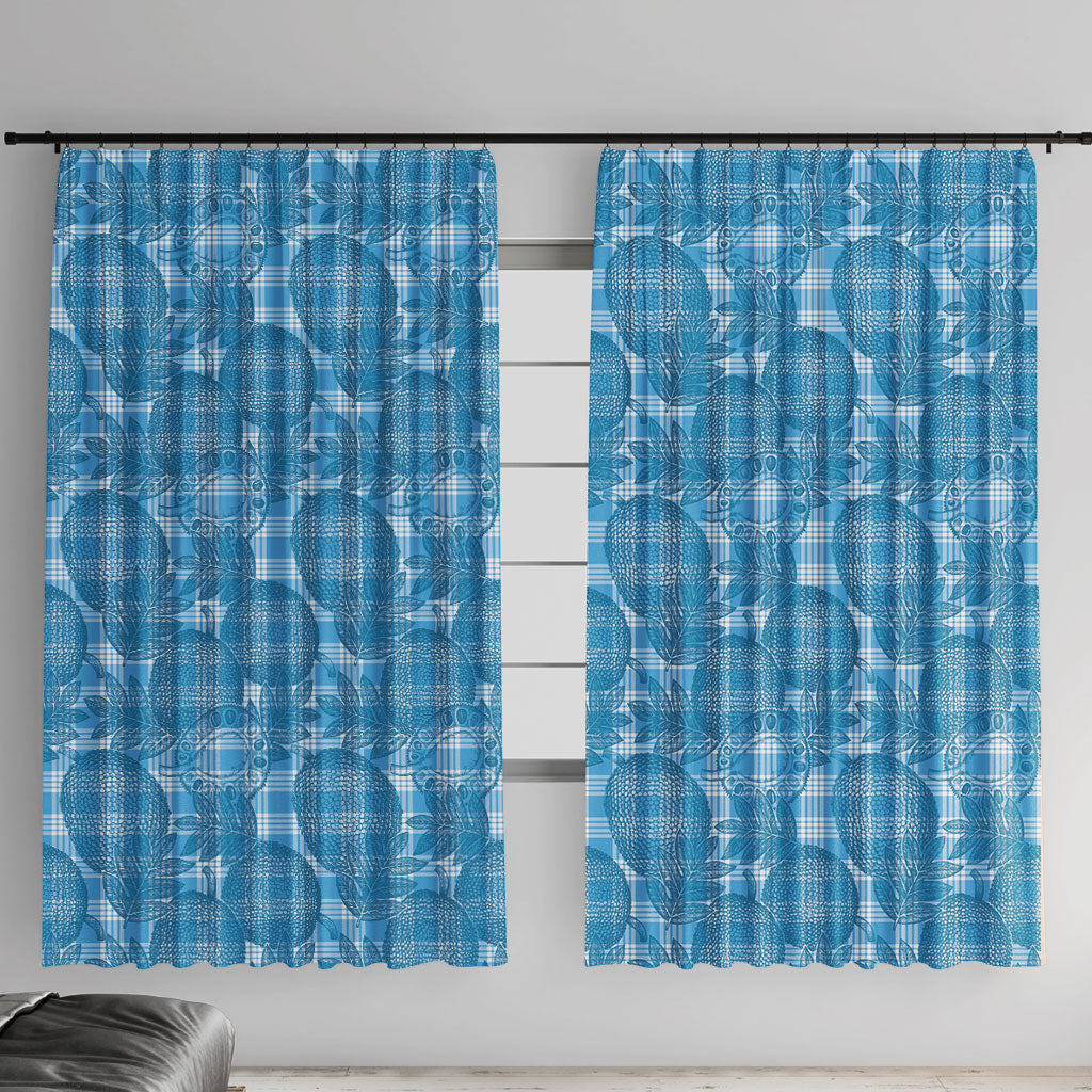 Polu Hawaii Breadfruit Palaka Motifs Window Curtain