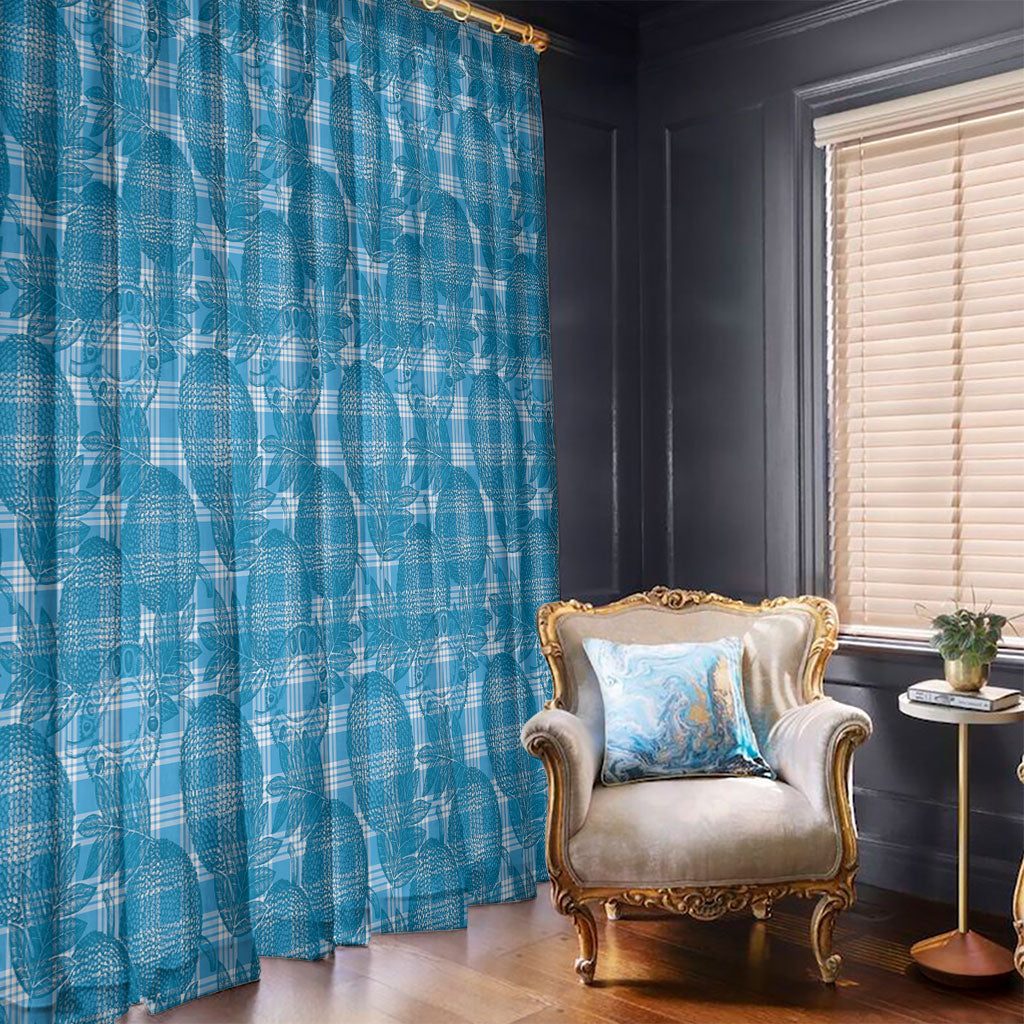 Polu Hawaii Breadfruit Palaka Motifs Window Curtain LT14 - Polynesian Pride