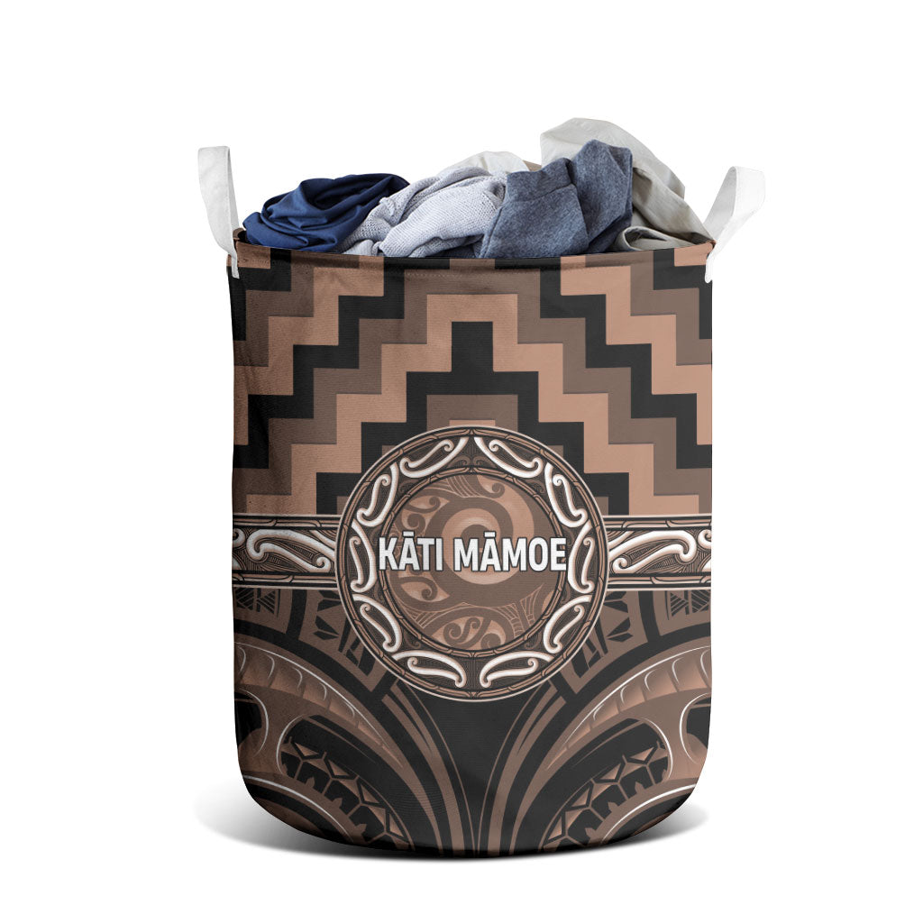 Aotearoa Kati Mamoe Laundry Basket Maori Iwi Poutama Puhoro Tattoo LT14 - Polynesian Pride