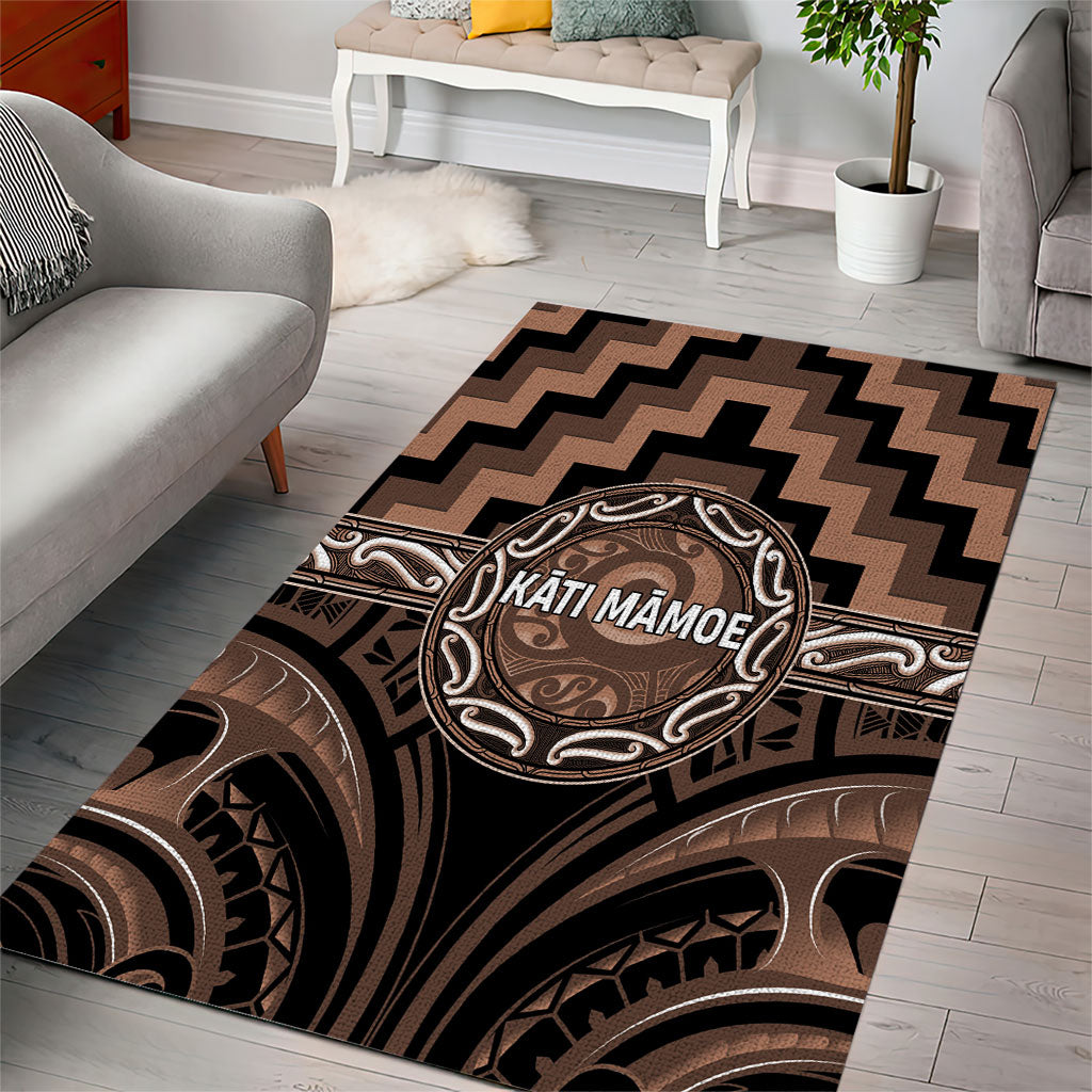 Aotearoa Kati Mamoe Area Rug Maori Iwi Poutama Puhoro Tattoo LT14 - Polynesian Pride