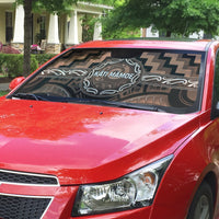 Aotearoa Kati Mamoe Auto Sun Shade Maori Iwi Poutama Puhoro Tattoo LT14 - Polynesian Pride
