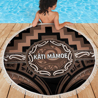 Aotearoa Kati Mamoe Beach Blanket Maori Iwi Poutama Puhoro Tattoo LT14 - Polynesian Pride