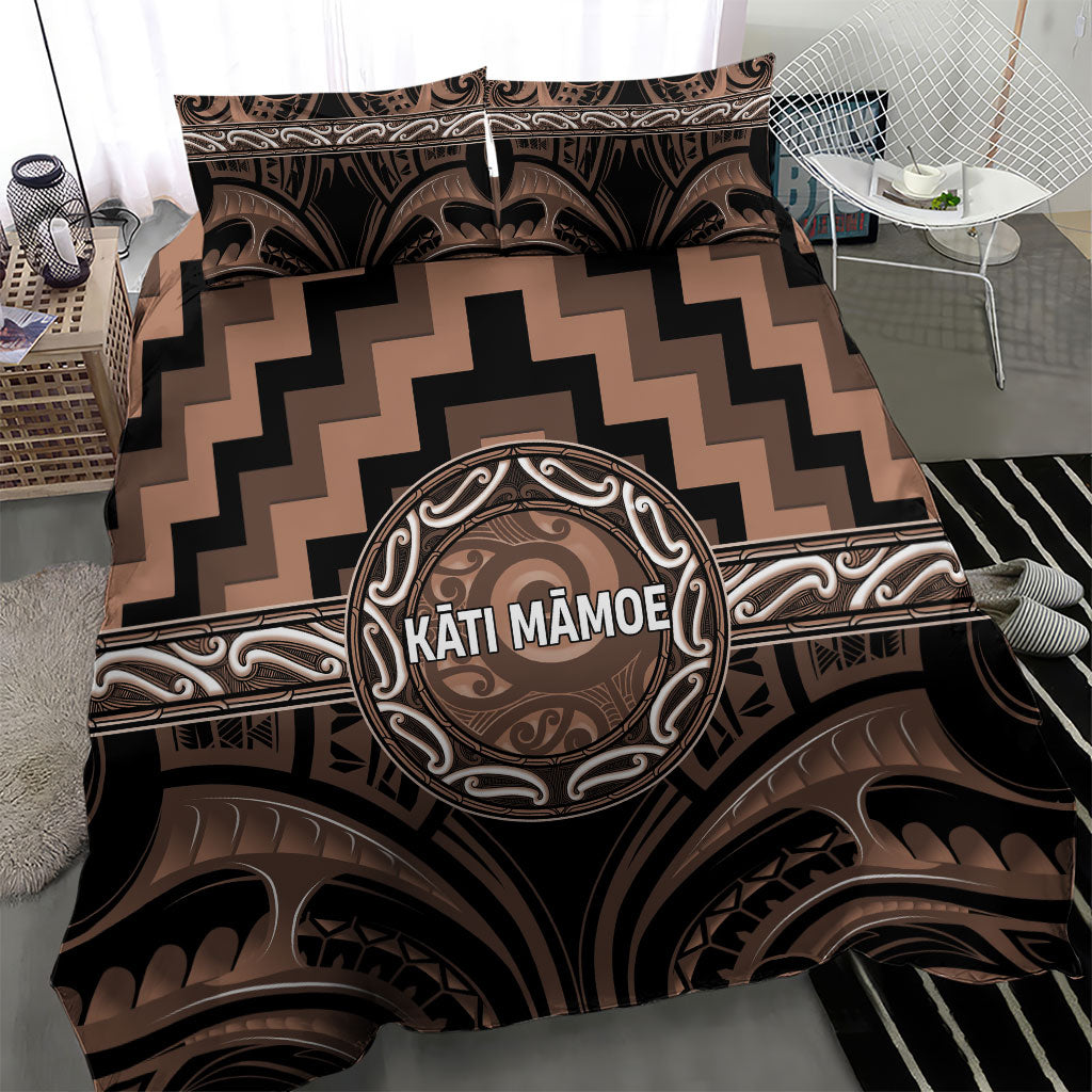 Aotearoa Kati Mamoe Bedding Set Maori Iwi Poutama Puhoro Tattoo LT14 - Polynesian Pride