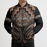 Aotearoa Kati Mamoe Personalised Bomber Puffer Jacket Maori Iwi Poutama Puhoro Tattoo LT14 - Polynesian Pride
