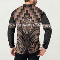 Aotearoa Kati Mamoe Personalised Button Sweatshirt Maori Iwi Poutama Puhoro Tattoo LT14 - Polynesian Pride