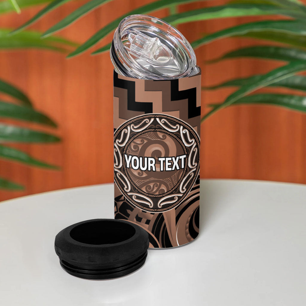 Aotearoa Kati Mamoe Personalised 4 in 1 Can Cooler Tumbler Maori Iwi Poutama Puhoro Tattoo LT14 - Polynesian Pride