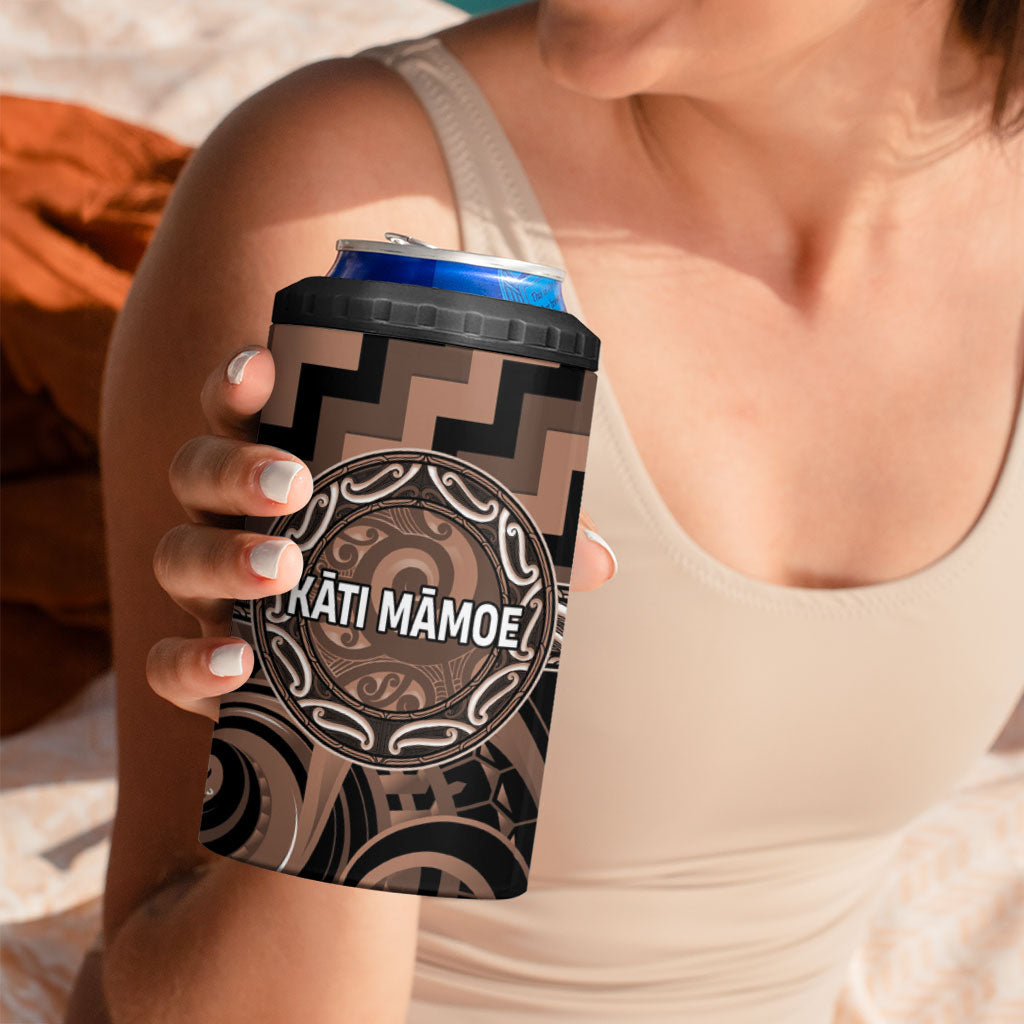 Aotearoa Kati Mamoe Personalised 4 in 1 Can Cooler Tumbler Maori Iwi Poutama Puhoro Tattoo LT14 - Polynesian Pride