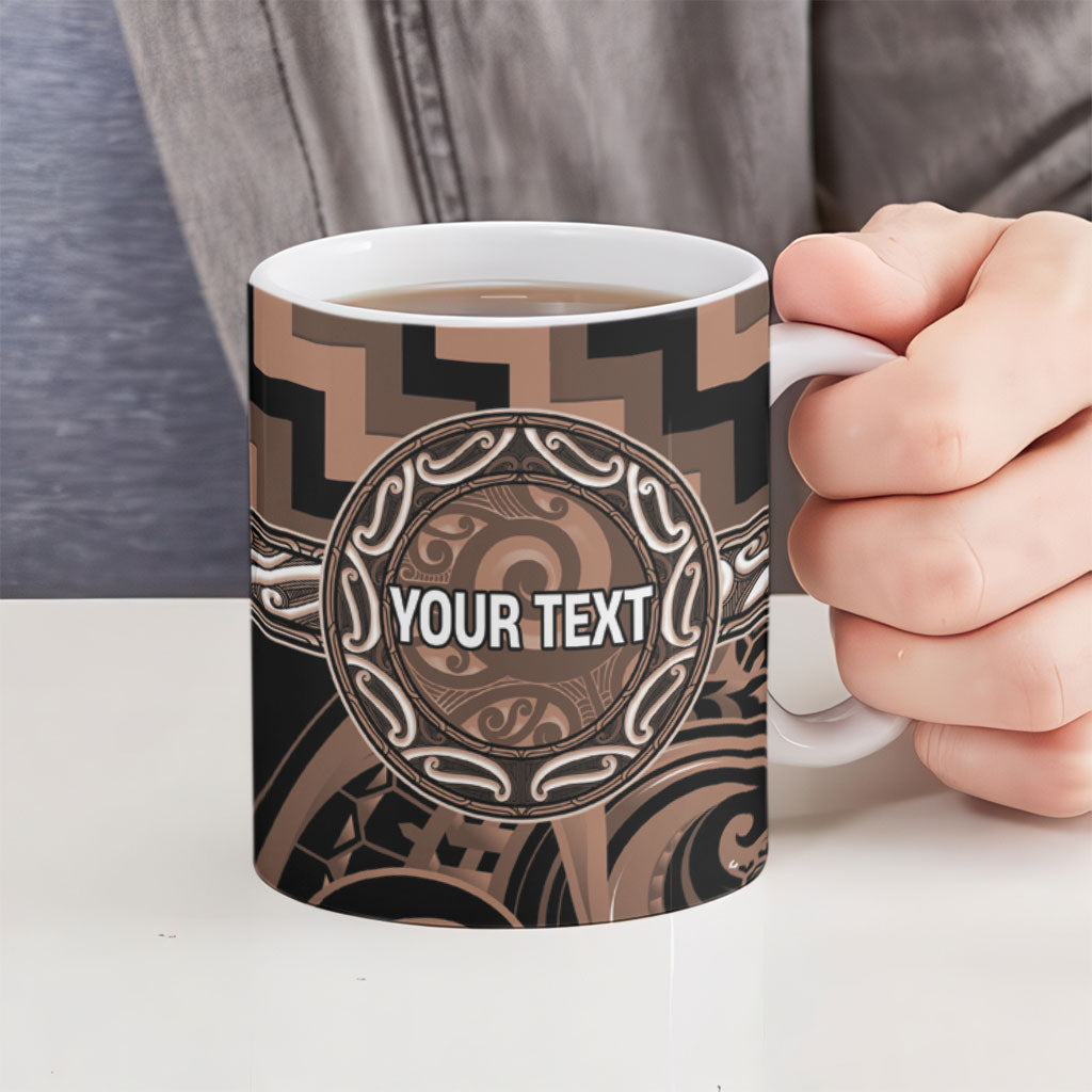Aotearoa Kati Mamoe Personalised Ceramic Mug Maori Iwi Poutama Puhoro Tattoo LT14 - Polynesian Pride