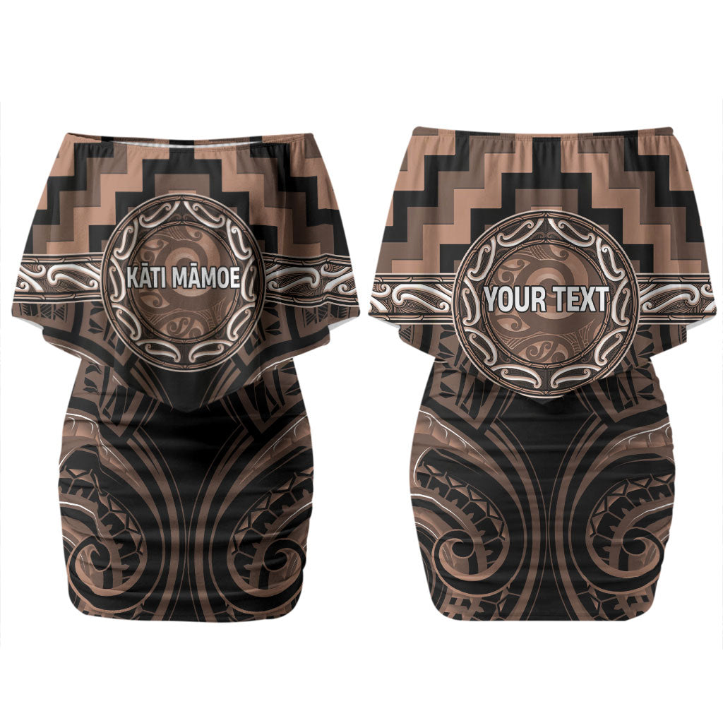 Aotearoa Kati Mamoe Personalised Couples Matching Off Shoulder Short Dress and Hawaiian Shirt Maori Iwi Poutama Puhoro Tattoo LT14 - Polynesian Pride
