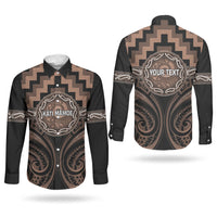 Aotearoa Kati Mamoe Personalised Couples Matching Short Sleeve Bodycon Dress and Long Sleeve Button Shirt Maori Iwi Poutama Puhoro Tattoo LT14 - Polynesian Pride