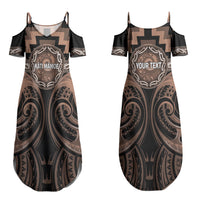 Aotearoa Kati Mamoe Personalised Couples Matching Summer Maxi Dress and Hawaiian Shirt Maori Iwi Poutama Puhoro Tattoo LT14 - Polynesian Pride