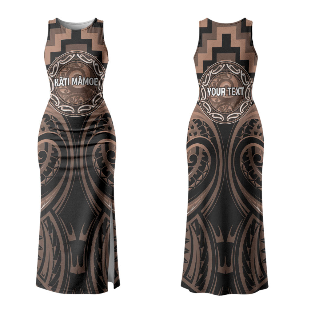 Aotearoa Kati Mamoe Personalised Couples Matching Tank Maxi Dress and Hawaiian Shirt Maori Iwi Poutama Puhoro Tattoo LT14 - Polynesian Pride