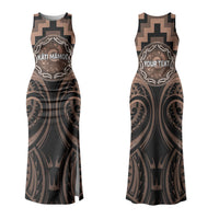 Aotearoa Kati Mamoe Personalised Couples Matching Tank Maxi Dress and Long Sleeve Button Shirt Maori Iwi Poutama Puhoro Tattoo LT14 - Polynesian Pride