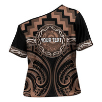 Aotearoa Kati Mamoe Personalised Cross Shoulder Shirt Maori Iwi Poutama Puhoro Tattoo LT14 - Polynesian Pride