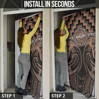 Aotearoa Kati Mamoe Personalised Door Cover Maori Iwi Poutama Puhoro Tattoo LT14 - Polynesian Pride
