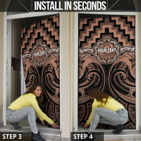 Aotearoa Kati Mamoe Personalised Door Cover Maori Iwi Poutama Puhoro Tattoo LT14 - Polynesian Pride