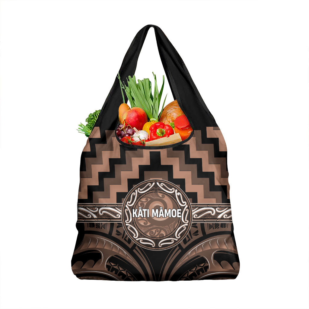 Aotearoa Kati Mamoe Grocery Bag Maori Iwi Poutama Puhoro Tattoo LT14 1-pack One Size Brown - Polynesian Pride