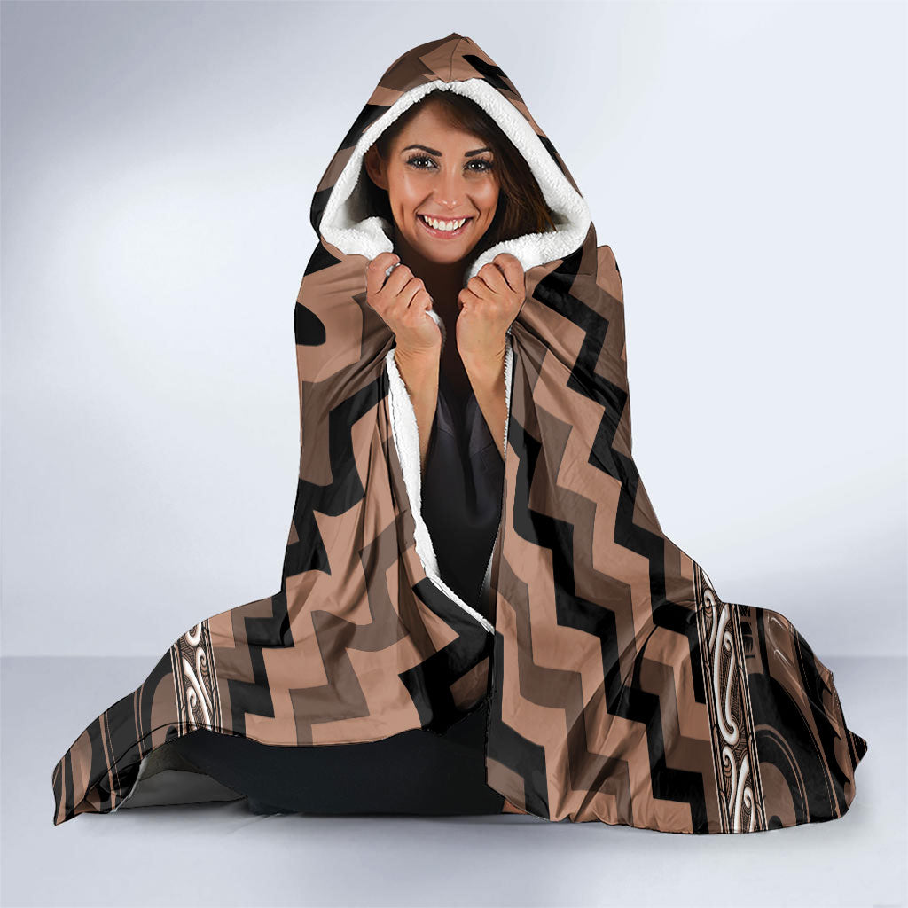 Aotearoa Kati Mamoe Hooded Blanket Maori Iwi Poutama Puhoro Tattoo LT14 - Polynesian Pride