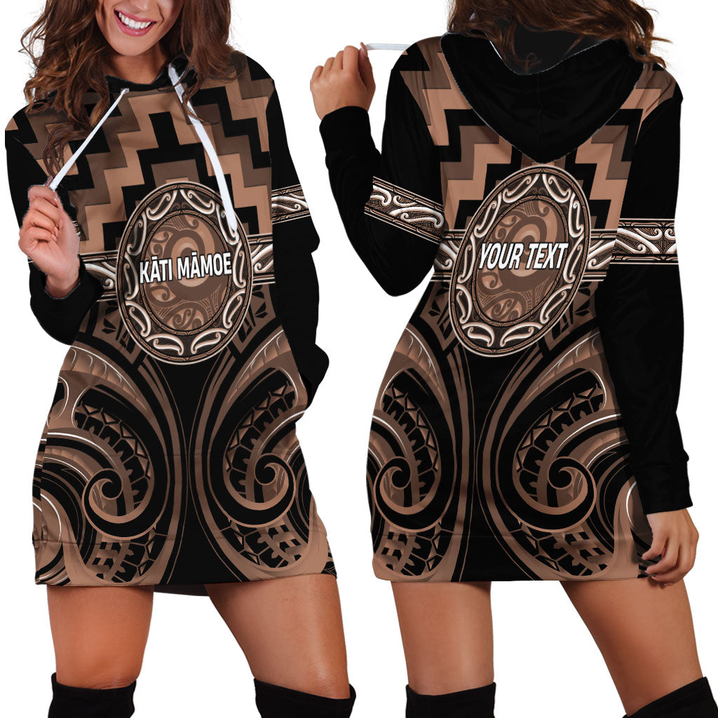 Aotearoa Kati Mamoe Personalised Hoodie Dress Maori Iwi Poutama Puhoro Tattoo LT14 - Polynesian Pride