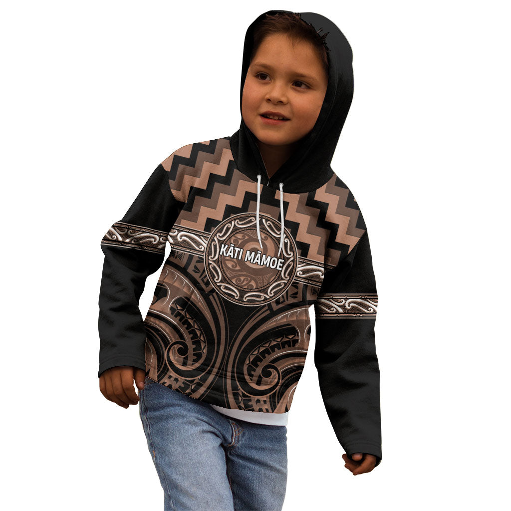 Aotearoa Kati Mamoe Personalised Kid Hoodie Maori Iwi Poutama Puhoro Tattoo LT14 - Polynesian Pride