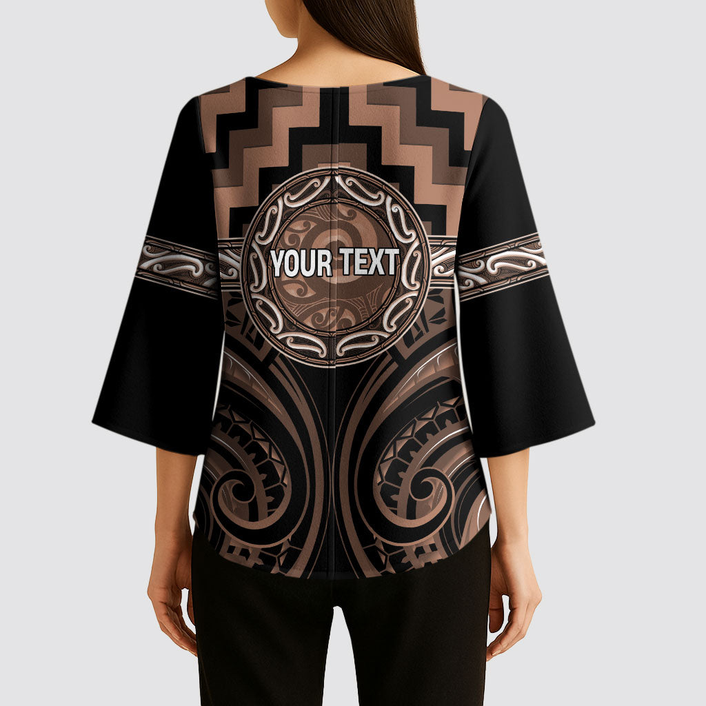 Aotearoa Kati Mamoe Personalised Kimono Sleeve Blouse Maori Iwi Poutama Puhoro Tattoo LT14 - Polynesian Pride