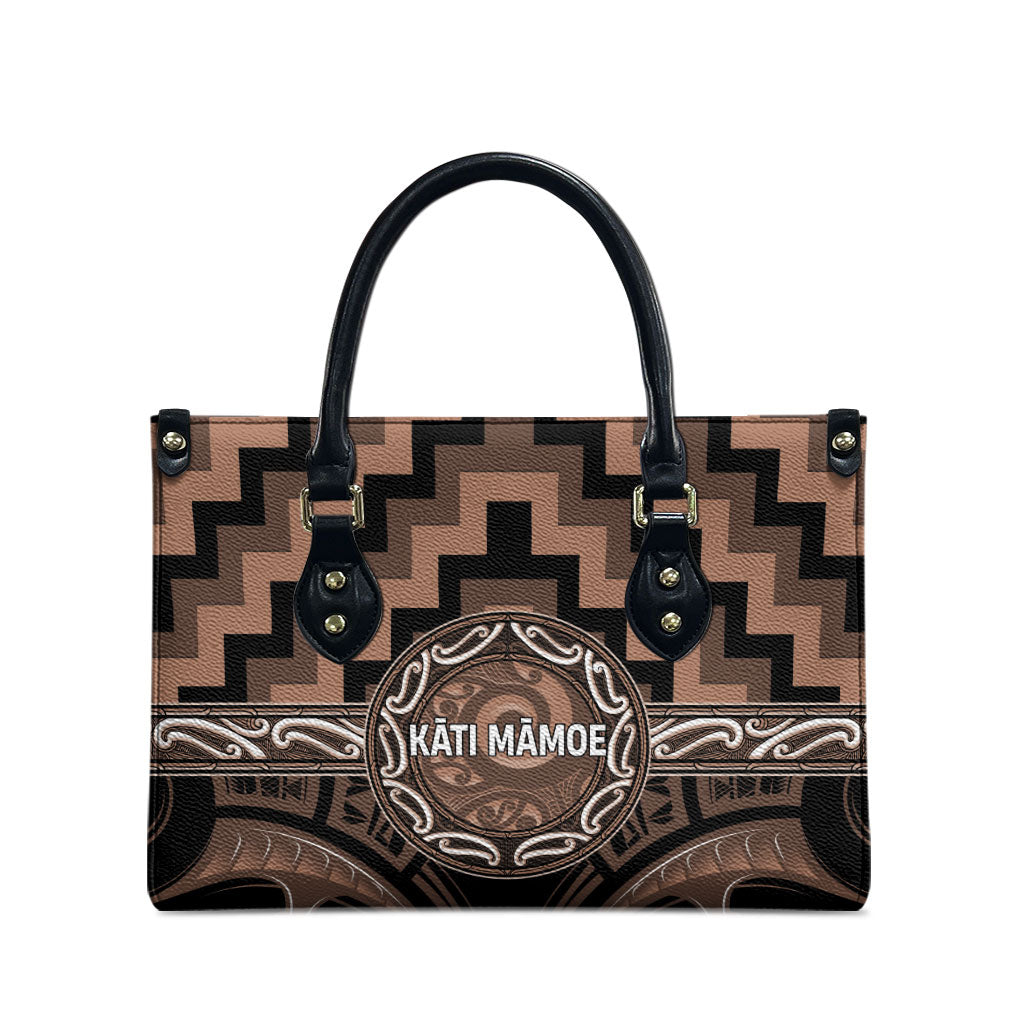 Aotearoa Kati Mamoe Leather Bag Maori Iwi Poutama Puhoro Tattoo LT14 - Polynesian Pride