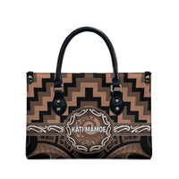 Aotearoa Kati Mamoe Leather Bag Maori Iwi Poutama Puhoro Tattoo LT14 - Polynesian Pride