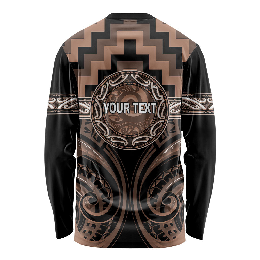 Aotearoa Kati Mamoe Personalised Long Sleeve Shirt Maori Iwi Poutama Puhoro Tattoo LT14 - Polynesian Pride