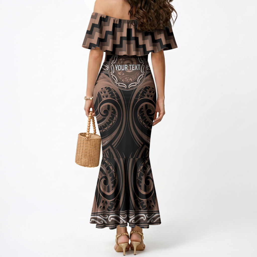 Aotearoa Kati Mamoe Personalised Mermaid Dress Maori Iwi Poutama Puhoro Tattoo LT14 - Polynesian Pride