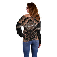 Aotearoa Kati Mamoe Personalised Off Shoulder Sweater Maori Iwi Poutama Puhoro Tattoo LT14 - Polynesian Pride