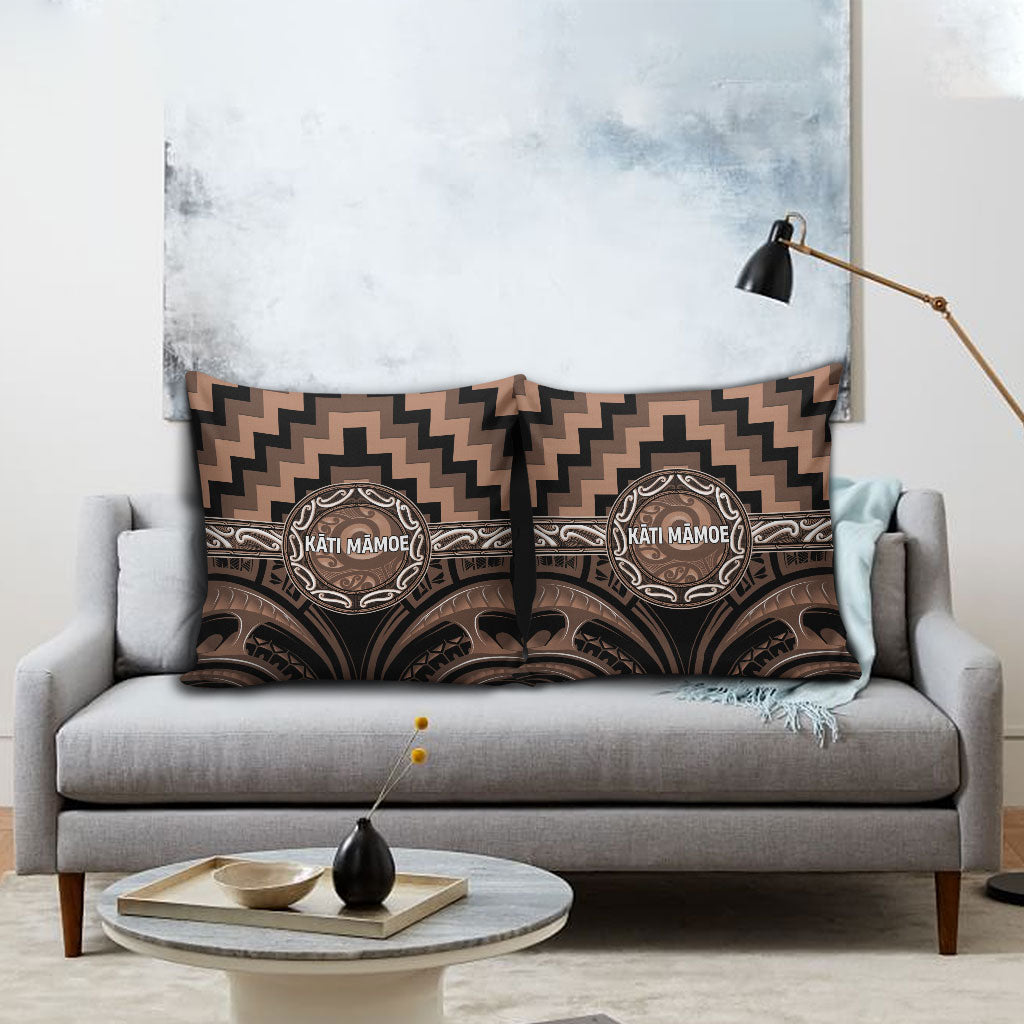Aotearoa Kati Mamoe Pillow Cover Maori Iwi Poutama Puhoro Tattoo LT14 - Polynesian Pride