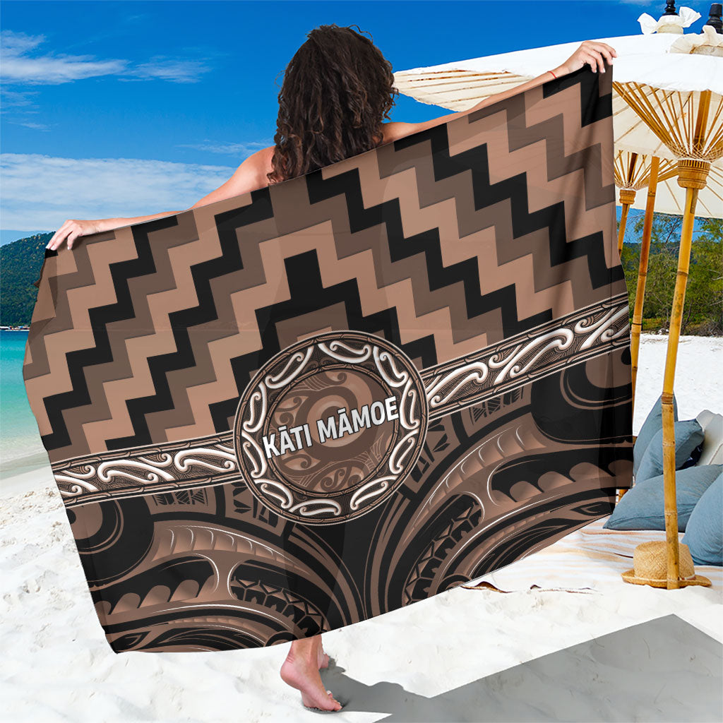 Aotearoa Kati Mamoe Sarong Maori Iwi Poutama Puhoro Tattoo LT14 One Size 44 x 66 inches Brown - Polynesian Pride