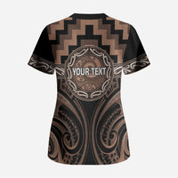Aotearoa Kati Mamoe Personalised Scrub Top Maori Iwi Poutama Puhoro Tattoo LT14 - Polynesian Pride
