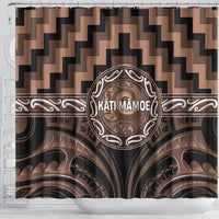 Aotearoa Kati Mamoe Shower Curtain Maori Iwi Poutama Puhoro Tattoo LT14 - Polynesian Pride