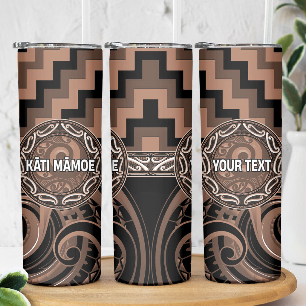 Aotearoa Kati Mamoe Personalised Skinny Tumbler Maori Iwi Poutama Puhoro Tattoo LT14 - Polynesian Pride