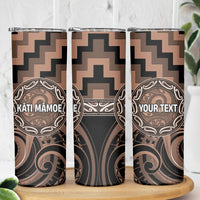 Aotearoa Kati Mamoe Personalised Skinny Tumbler Maori Iwi Poutama Puhoro Tattoo LT14 - Polynesian Pride