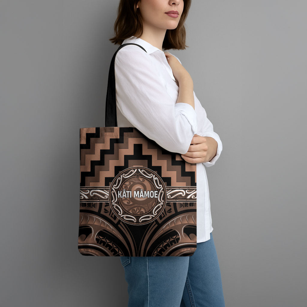 Aotearoa Kati Mamoe Tote Bag Maori Iwi Poutama Puhoro Tattoo LT14 - Polynesian Pride