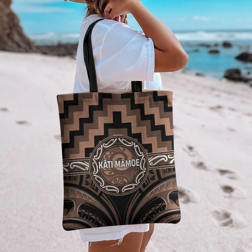 Aotearoa Kati Mamoe Tote Bag Maori Iwi Poutama Puhoro Tattoo LT14 - Polynesian Pride