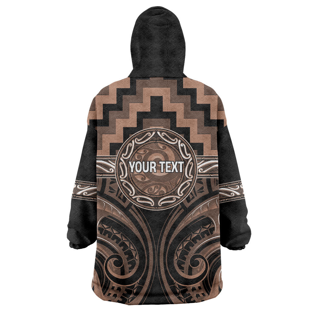 Aotearoa Kati Mamoe Personalised Wearable Blanket Hoodie Maori Iwi Poutama Puhoro Tattoo LT14 - Polynesian Pride
