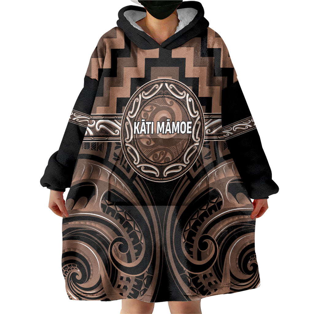 Aotearoa Kati Mamoe Personalised Wearable Blanket Hoodie Maori Iwi Poutama Puhoro Tattoo LT14 - Polynesian Pride