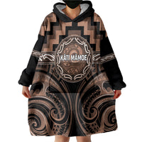 Aotearoa Kati Mamoe Personalised Wearable Blanket Hoodie Maori Iwi Poutama Puhoro Tattoo LT14 - Polynesian Pride