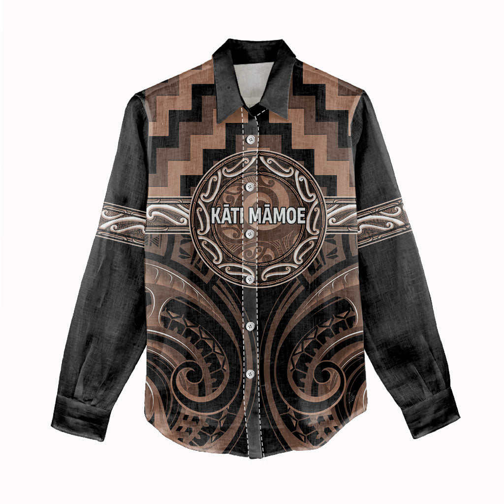 Aotearoa Kati Mamoe Personalised Women Casual Shirt Maori Iwi Poutama Puhoro Tattoo LT14 - Polynesian Pride