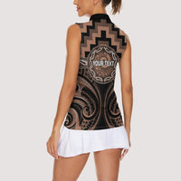 Aotearoa Kati Mamoe Personalised Women Sleeveless Polo Shirt Maori Iwi Poutama Puhoro Tattoo LT14 - Polynesian Pride