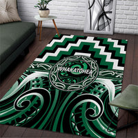 Aotearoa Whakatohea Area Rug Maori Iwi Poutama Puhoro Tattoo LT14 Green - Polynesian Pride