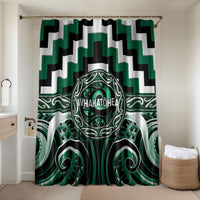Aotearoa Whakatohea Bathroom Set Maori Iwi Poutama Puhoro Tattoo LT14 Shower Curtain Only Green - Polynesian Pride