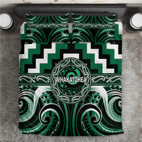 Aotearoa Whakatohea Bedding Set Maori Iwi Poutama Puhoro Tattoo LT14 Green - Polynesian Pride